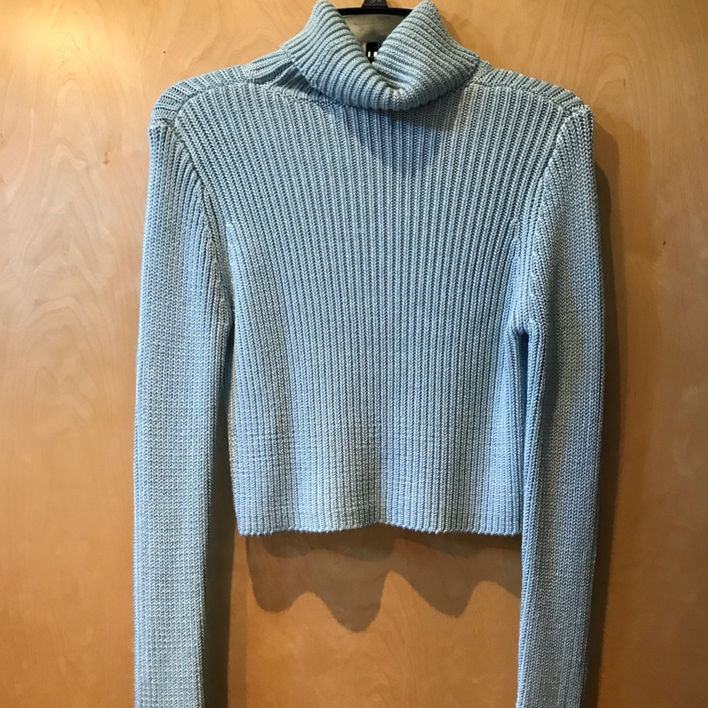 Alice + Olivia powder blue turtleneck knit